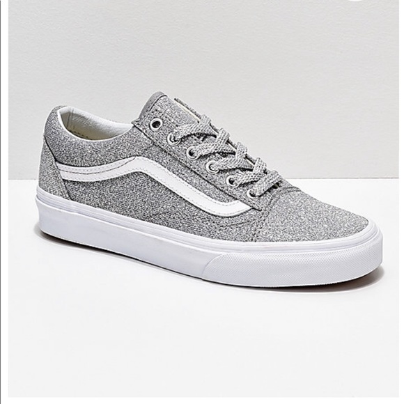 white and silver vans